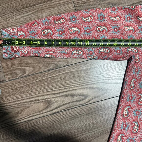 Cambridge Dry Goods Co. Men’s Linen Boho Shirt – Red & Blue Paisley – Size M - Picture 7 of 10